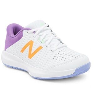 New Balance Colorblock 696v4 Women’s Sz 8 White/Mystic Hard Court Tennis Shoes